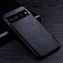 Leather Case for Google Pixel 7 6 Pro Business Style Premium Retro Litchi Pattern Protective Back Cover for Pixel 7A 6A Case Pixel 7 juoda