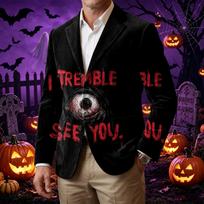 Men's Corduroy Business Casual with Halloween Print L rožinė