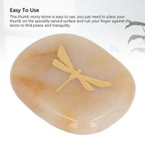 Gold Dragonfly Carving Thumb Worry Stone Lightweight Massage Stone Palm Stone  Stress Relief