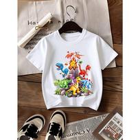 European sizes Boys' T-Shirt Colorful Dinosaurs Volcano Landscape, Ideal for Outdoor Activities, Soft Knitted Top, Comfortable And Breathable 110 balta
