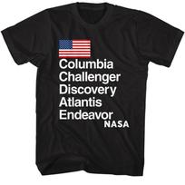 NASA Nasa Shuttle Names Black Unisex T-shirt S