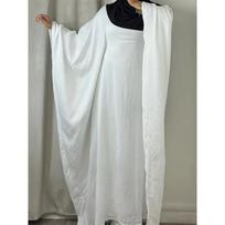 Ramadan Eid Soft Crepe Khimar Batwing Abaya Dubai Islamo musulmonų kuklios afrikietiškos suknelės moterims Kaftan Kebaya Robe Femme Musulma Size one balta