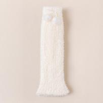 Pile Leg Warmers Women Autumn and Winter Warm Coral Fleece Bow Socks Cover Fleece Thickened Sleep Long Tube Calf Socks One Size