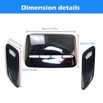 3PCS Car Air Flow Intake Hood Scoop Vent Bonnet Decorative Cover Center Side Air Outlet Hood Universal Auto Exterior juoda