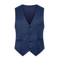 Vyriškos liemenės Slim Fit Vyriška kostiumo liemenė Vyriška liemenė Gilet Homme Kasdienė Berankovė Formali Verslo švarkas M tamsiai mėlyna spalva