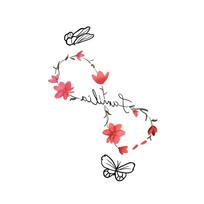 Ins Simple Love Flower Butterfly Swallow Mobius Ring Infinite Loop Wrist Tattoo Sticker CX-247