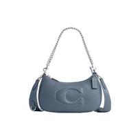 Coach Teri 16 Solid Color Large Logo Quilted Multi-Functional Pocket Zipper Closure Leather Tote Shoulder Bag Medium Women Bags Blue CJ608-SVQWP Basic Set (Bag+Dust Bag)