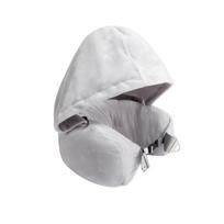 Hooded U-Shaped Travel Neck Pillow with Foam Beads Multi-Functional Portable Nap Pillow for Outdoor and Travel Support one size