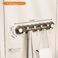 FAJIENUO Dopamine Suction Cup Rotating Row Hook No Drilling Strong Load-Bearing Bathroom Kitchen Brown - Suction Cup 9 Hooks