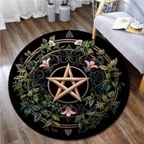 Magijos Sėkmės Saulė Mėnulis Gėlė Žvaigždėtas Kilimas Neslystantis Minkštas Lengvai Valomas Namams Svetainei Atostogų Namui Dekoratyvinis Grindų Kilimėlis Namams 60cmx60cm