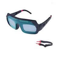 Automatic Dimming Solar Powered Safety Goggles Anti-Scratch Lens Full-Frame Black High Quality Argon Welding Protection (Purple,Ture Color Lens) violetinė