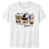 Scary Til Get Coffee T-Shirt Pumpkin Spice Latte Halloween Gift For Him And Her XXXXL