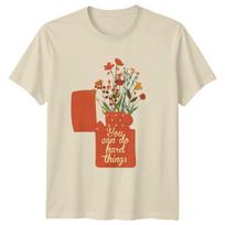 You Can Do Hard Things Lighter Floral Motivational T-Shirt S