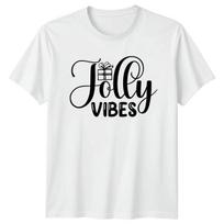 Jolly Vibes T-Shirt Festive Christmas Holiday L