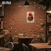 Vintage Red Poppies Metal Sign WW Barnard Co  Retro Wall Art for Home Garden Garage Man Cave Durable Aluminum 20x30cm（7.8x11.8inch）