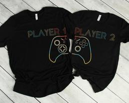 Player 1 Player 2 Shirts, Couple Shirt, Gamer Couple Shirts, Funny Couples Shirts, Matching Shirts, Couple Gamer Gifts M