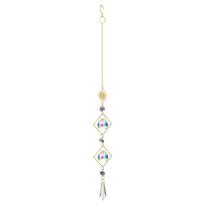 Purple Sun and Moon Stars Suncatcher, Hanging Glass Window Decor for Garden, Home, and Patio