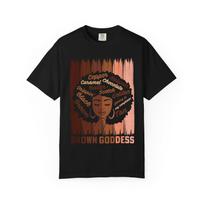 Brown Goddess Afro Illustration T-shirt | Melanin Shades Typography 3XL