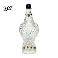 Eagle Feather Texture Decanter Head Whiskey Decanter, 350ml Glass Animal Liquor Bottle, 3D Bird Luxury Bottle Gift Wine Dispenser with Stopper eagle