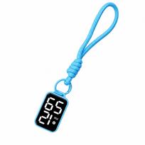 Digital Display Pocket Watch Keychain LED Digital Watch Electronic Hanging Watch  Kid Adult mėlyna