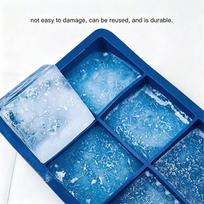 2pcs Square Shape Ice Cube Molds Silicone Large Ice Cube Trays Ice Maker With Lid  Cocktails Making