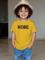 European size Boy's round-neck short-sleeved T-shirt with Kobe pattern print 98cm geltona