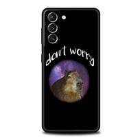 Mielas animacinis kapibara telefono dėklas, skirtas Samsung Galaxy S23 Ultra S22 S21 S20 FE 5G S10 S10E S9 S8 Plus Note 20, minkštas dėklas-apsauginis rėmelis Samsung S22 5G brown