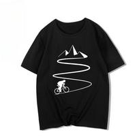 Mountain Bike Bike Tour De France Enthusiasts Short-sleeved Cotton T-shirt Men's and Women's Clothes Sports Short Sleeves S