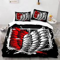 Anime Attack On Titan Home Textiles Printed Bed Set Duvet Cover Pillowcase Bedding Set Linen Sheet Quilt Cover Queen King Size 70x133cm 2pcs