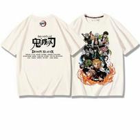 Demon Slayer print 100% pure cotton men's T-shirt, summer fashion men's short-sleeved casual and comfortable men's top S