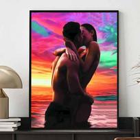 5D DIY Full Circle Diamond Painting  Love Couple  Embroidery Cross Stitch Home Decor Gift 20x30cm