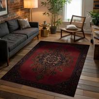 Moody Emerald Green Area Rug  Persian Green Floor Rug Ornate with Blue Green Detail Dark Victorian Gothic Aesthetic Dark Teal 40x60cm
