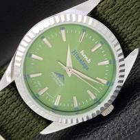 ELEGANTIŠKAS HMT HIMALAYA rankinio užvedimo žalias ciferblatas vyriškas laikrodis a426101-2