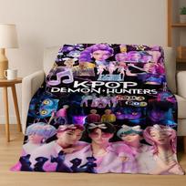 26 Style New KPOP Demon Hunters Rumi Mira Zoey Cartoon Flannel Blanket,Cozy Soft Throw Blanket for Home Bedroom Bed Sofa Cover 75x90cm
