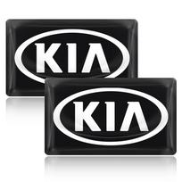 Anglies pluošto mažas vairas Automobilio logotipas 3D lipdukai KIA Sportage Ceed Rio 3 4 Picanto Sorento Optima Cerato Soul Amanti 2pcs