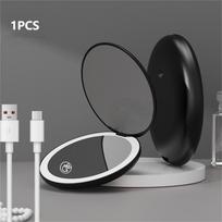 Foldable LED Magnifying Makeup Mirror - 2x, 5x, 10x 10x Magnification gray