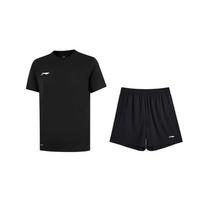 Li-Ning Round Neck Comfortable Cool T-Shirt And Versatile Casual Shorts Sports Set Unisex sets W895-7+V155-1 L