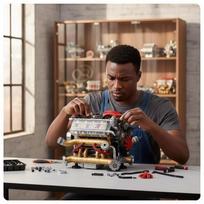 DIY V8 Engine Model Building Kit | Metal-Like Finish | Working Gear Drive | STEM Educational Toy | Desktop Decor Gift