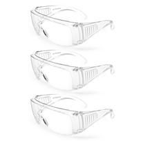 ANSI Anti-Fog Over Prescription Safety Glasses, Clear OTG Eye Protection Glasses with Side Shields for Industrial Work 3 PCS (Transparent,safety glasses) skaidri