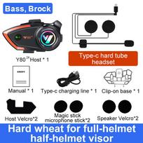 Y80 2X Motorcycle Helmet Intercom BT Headset V5.3 Hands Free Call Wireless Noise Reduction Waterproof 1000M Interphone juoda
