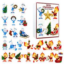 2026 Christmas Advent Calendar Days Countdown with Hanging Ornaments for Holiday Decor One Size