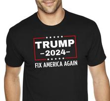 Donald Trump President Tshirt Funny 2024 Elections fix America Again Tees S
