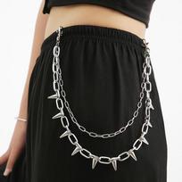 Hip Hop Punk Rock Metal Spike Rivet Pants Waist Chain KeyChain For Women Men Trousers Key chain Jeans Unisex Belt Chain Jewelry sidabras