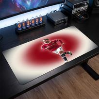 Cristiano Ronaldo Crest Mouse Pad, Extended Non Slip Rubber Desk Mat for Gaming Office Laptop Fan Gift 30cmx60cm（11.8x23.6inch）