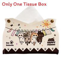 Cat Cartoon Leather Tissue Box For Home Office Car Use With Multi Purpose Functionality