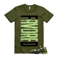2010 Sea Moss Afterglow Olive Green Black T Shirt Match FAVORED L