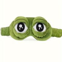 3D Sad Frog Sleep Mask Natural Sleeping Eyeshade Cover Shade Eye Patch Women Men Soft Portable Blindfold Travel Eyepatch 2.9 žalia