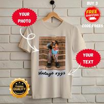 Custom Photo Shirt, Vintage Polaroid Custom T-Shirt, Personalized Picture T-Shirt, Custom Birthday Gift, Couple or Best Friend Shirt S