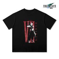 Final Fantasy 7 Rebirth Cloud Strife Retro Character Graphic Tshirt Cotton Short Sleeve Casual Tops For Men Women FF Gamer Tees M