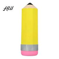 Pen And Marker Holder 3D Printed Pencil Shape Case, Large Capacity Eraser Sharpener Case for Students, Novelty Stationery Organizer Desk Travel School geltona